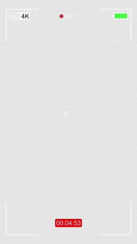 Camera recording screen interface with timer and battery indicator Stock Footage 320303279