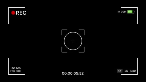Camera Recording Screen Overlay 4K Viewfinder Display Stock Footage 314695711