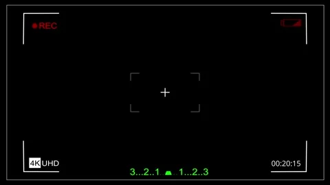 Camera Recording Screen Overlay Surveillance CCTV monitoring screen Alpha Channe Stock Footage 311799328