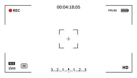 Camera recording screen template for overlay. Camera interface UI digital o.. 스톡 일러스트