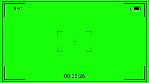 Camera recording screen. Viewfinder animation on green screen background Video stock 263435427