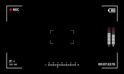 Camera recording screen viewfinder background card Stock Illustration