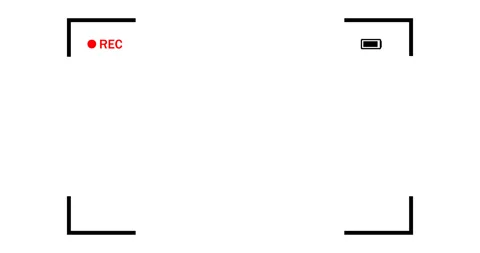 Camera recording screen, viewfinder on black background Stock Footage 229622001