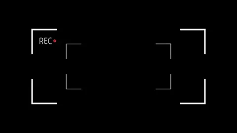 Camera recording screen, viewfinder on black background Stock Footage 244582162