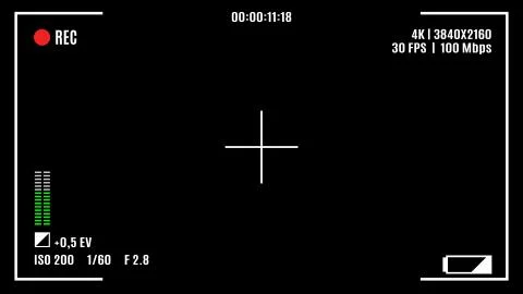 Camera recording screen, viewfinder on black background 스톡 일러스트