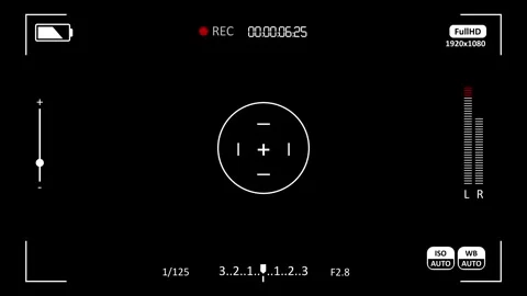 Camera recording screen viewfinder overlay Video stock 305832914