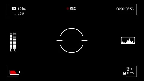 Camera recording screen viewfinder overlay Video stock 305832916