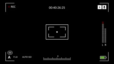 Camera recording screen viewfinder overlay Video stock 305832917