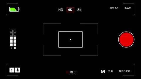 Camera recording screen viewfinder overlay Video stock 305832920