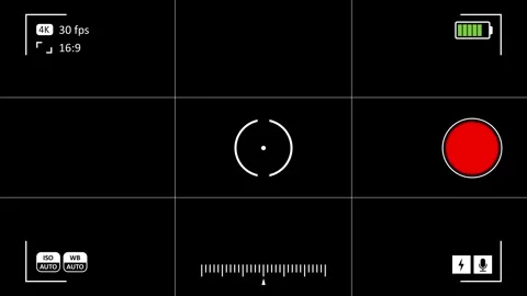 Camera recording screen viewfinder overlay Video stock 305832922