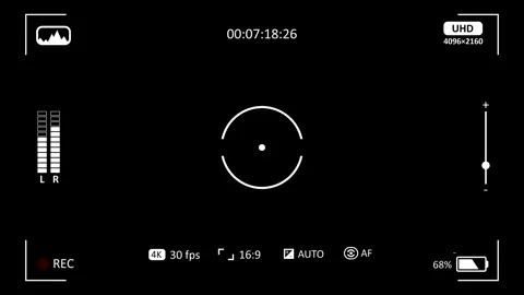 Camera recording screen viewfinder overlay Video stock 305832925