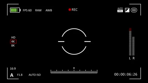 Camera recording screen viewfinder overlay Video stock 305832930