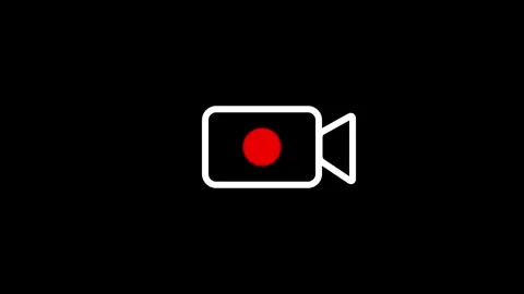 Camera Recording Symbol Animation Icon in Flat HD Design Stock Footage 314298417