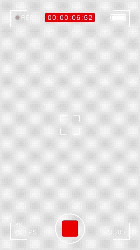 Camera recording vertical screen overlay on transparent background Stock Footage 311646073