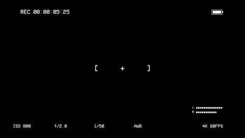 Camera Recording Viewfinder Interface Overlay with Timecode Stock Footage 345665724