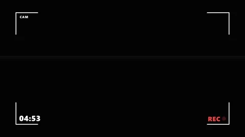 Camera recording viewfinder overlay on black background. 4K Stock Footage 340514706