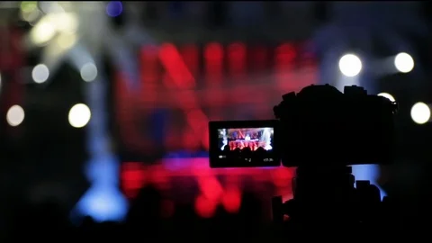 The Camera Records a Night Rave Techno Party with Light Effects Stock Footage 106210628