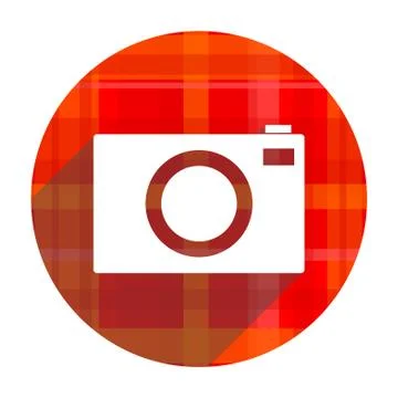 Camera red flat icon isolated. 库存插图