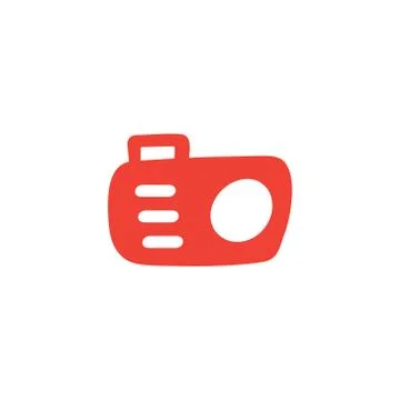 Camera Red Icon On White Background. Red Flat Style Vector Illustration. Stock Illustration