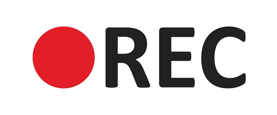 Camera red rec icon. Record video isolated concept in vector flat Stock Illustration