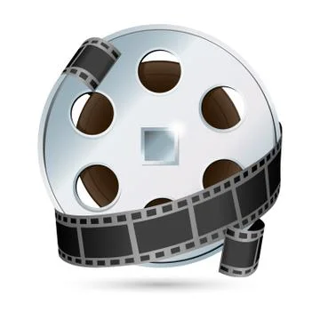 Camera with  reel Stock Illustration