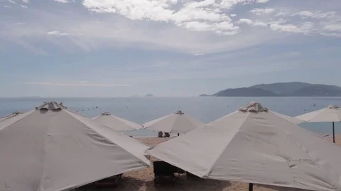 The camera removes deck chairs at sea Stock-Footage 120538312