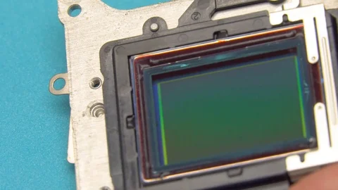 Camera repair, camera sensor for a digital camera close-up, matrix. Vidéo 127285219