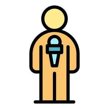 Camera reporter interview icon vector flat Illustrazione stock