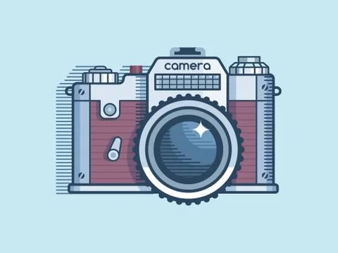 Camera retro flat design Stock Illustration
