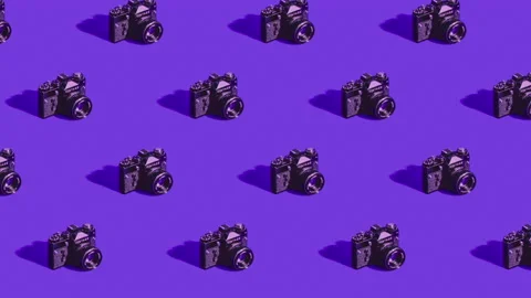 Camera Retro Pattern Diagonal Velvet Violet Stock Footage 166859893