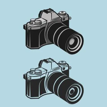 Camera retro style foto vector illustration Stock Illustration