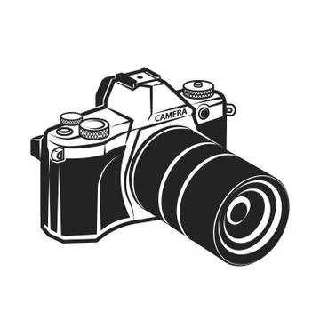 Camera retro style foto vector illustration Stock Illustration