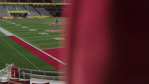 Camera reveal of the field at Rice-Eccles Stadium Stock-Footage 253742225