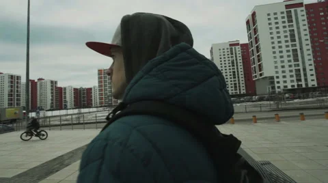 Camera revolves around a man Stock Footage 59908517