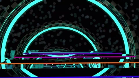 Camera rides a futuristic roller coaster at high speed. 3D Animation 스톡 동영상 196164240