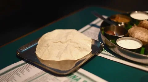 Camera right sweep over the thali Stock Footage 65988281