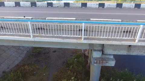 The camera rises over the bridge Stock Footage 97846956