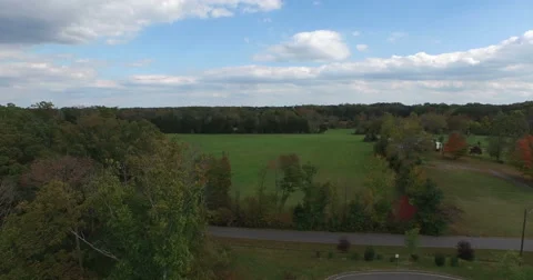 The Camera Rises up to Show the Beginning of Fall in Virginia Stock Footage 56269735