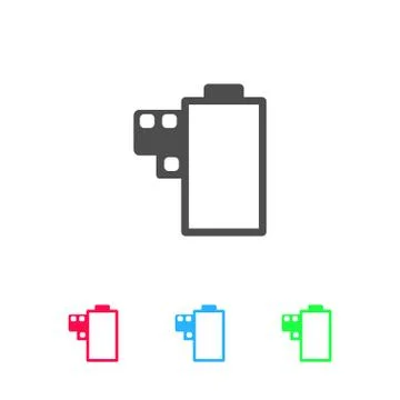 Camera roll icon flat. Stock Illustration