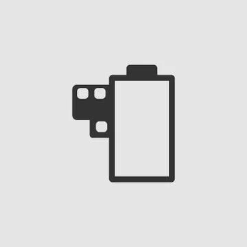 Camera roll icon flat. Stock Illustration