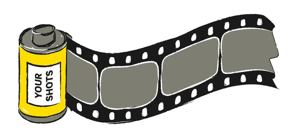 The camera roll Illustrazione stock