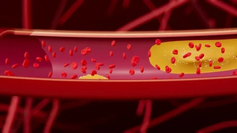 Camera Rolling Around A Sectioned Artery To Reveal Cholesterol Plaque Inside Stock-Footage 343255465