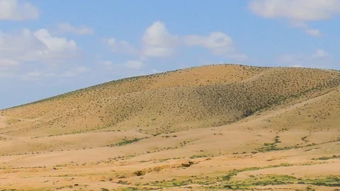 Camera rotated over the hills in desert 스톡 동영상 126111186