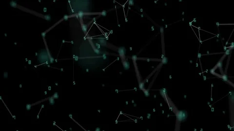 The camera rotates around the associated floating numbers. background. seamless Stock Footage 81667720