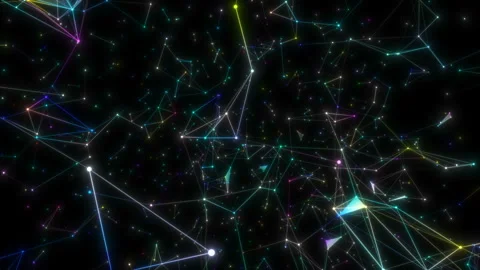 The camera rotates around space structures on a black background. Stock Footage 110695503