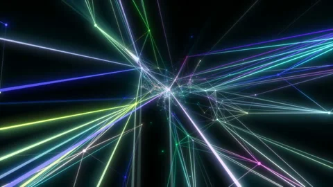 The camera rotates counterclockwise flying through a neon space. Vídeos de archivo 123671242