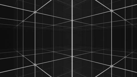 Camera rotating into a 3d grid infinite ... | Stock Video | Pond5