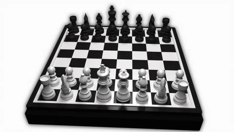 Camera rotating around the chessboard. Chessboard rotation. The game of chess. Stock Footage 257003262