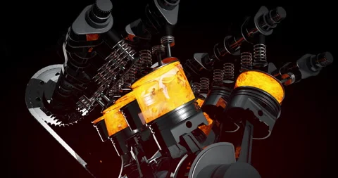 Camera rotating around generic sport car featuring detailed V8 engine. Stock Footage 320632248