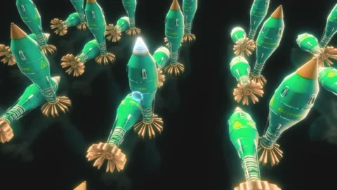 Camera rotating around Nuclear Warheads Video stock 198662095